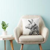 ジャガーの毛皮のコートを着た豚（雪） クッション (椅子)