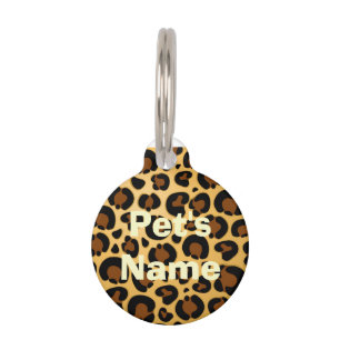 ジャガーの毛皮パターンRound_Pet_Tags ペット　ネームタグ