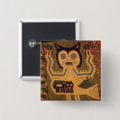 ジャガーの毛織の姿、Paracas文化 缶バッジ (正面&裏面)