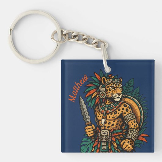 ジャガーの部族 勇敢な戦士 キーホルダー (正面)