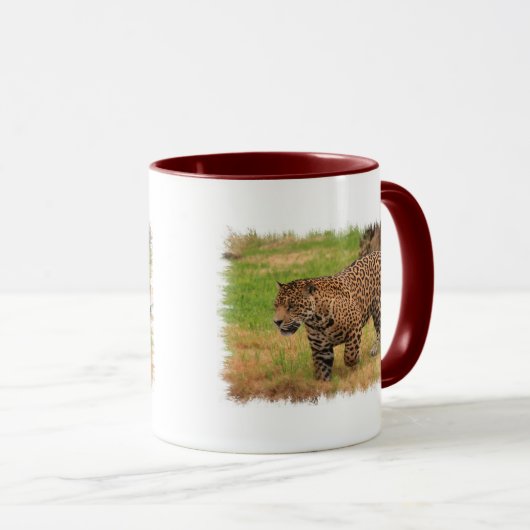 ジャガーの陶磁器のコーヒー・マグ マグカップ (正面右)