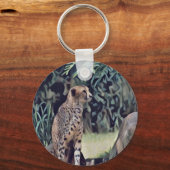 ジャガーインザフォレスト絵を描油、キーリング キーホルダー (正面)