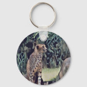 ジャガーインザフォレスト絵を描油、キーリング キーホルダー (裏面)