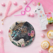 ジャガーウォーターカラーフローラアート ペーパープレート (パーティー)