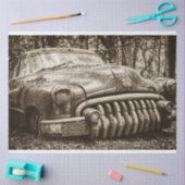 ジャガーオールドカーヴィンテージセピア20x30デコページ 薄葉紙 (クラフト)