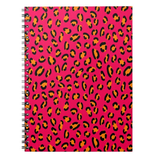 ジャガーカラフルの皮膚のシームレスな模様、動物芸術 ノートブック (正面)