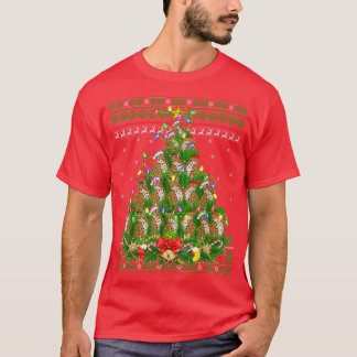 ジャガークリスマス照明ツリーサンタジャガー醜いキリスト Tシャツ