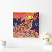 ジャガークールアットティカル大きな猫ワイルドライフウォールクロック スクエア壁時計 (ホーム)