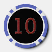 ジャガーディアブロブラックブルー10ストライプのトランプのポーカーチップ ポーカーチップ (裏面)