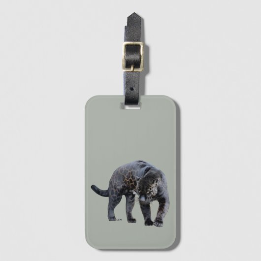 ジャガーディアブロ軽量グレー荷物タグ ラゲッジタグ (正面縦)