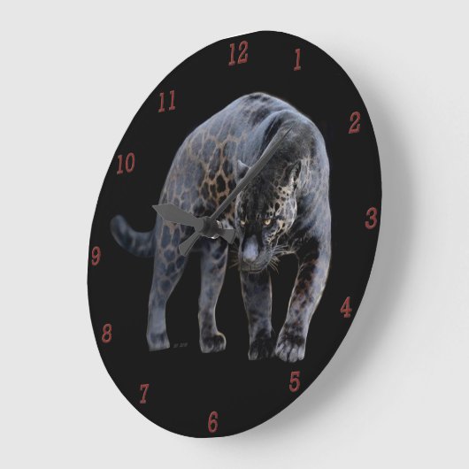 ジャガーディアブロ黒壁時計 ラージ壁時計 (傾斜)