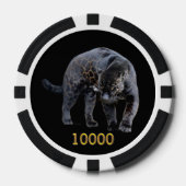 ジャガーディアブロ黒金ゴールド1Kストライプのトランプのポーカーチップ ポーカーチップ (正面)