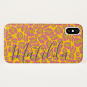 ジャガーパターンプリントピンク黄パーソナライズされた色名 Case-Mate iPhoneケース (裏面(横))