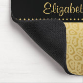 ジャガーパターンラグジュアリーブラック&金ゴールドアニマルプリント マウスパッド (コーナー)