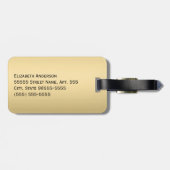 ジャガーパターンラグジュアリーブラック&金ゴールドアニマルプリント ラゲッジタグ (裏面横)