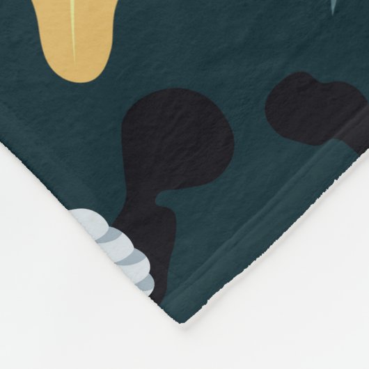 ジャガーパームズシームレスヴィンテージパターン フリースブランケット (角)