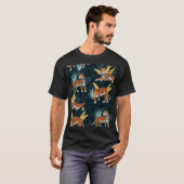 ジャガーパームズシームレスヴィンテージパターン Tシャツ (正面フル)