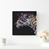 ジャガーモダンパープル スクエア壁時計 (ホーム)