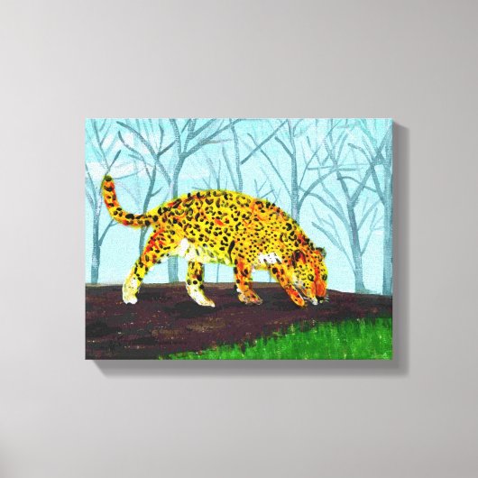 ジャガー大きな猫アート キャンバスプリント (正面)