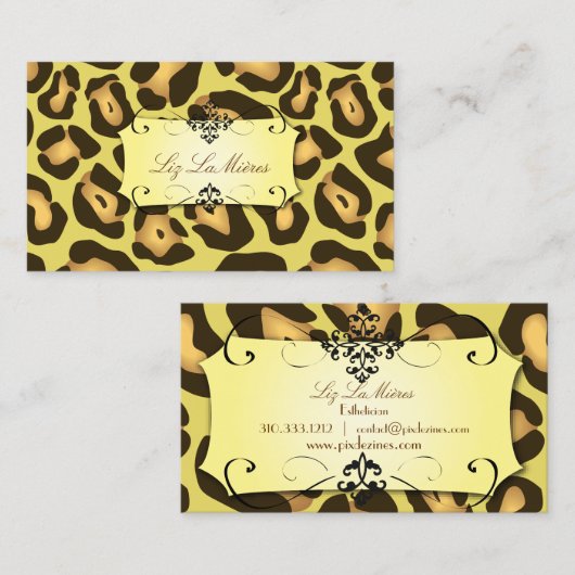 ジャガー柄 / オリジナル背景色 名刺 (正面/裏面)