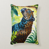 ジャガー植物林ジャングル アクセントクッション (正面(垂直))