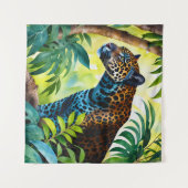 ジャガー植物林ジャングル タペストリー (正面(横))