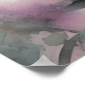 ジャガー水カラーフローラアートワーク ポスター (角)