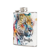 ジャガー水彩色 フラスク (左)