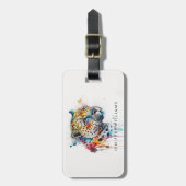 ジャガー水彩色 ラゲッジタグ (正面縦)