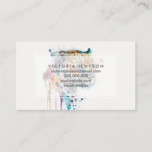 ジャガー水彩色 名刺 (裏面)