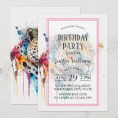 ジャガー水彩色 招待状 (正面/裏面)