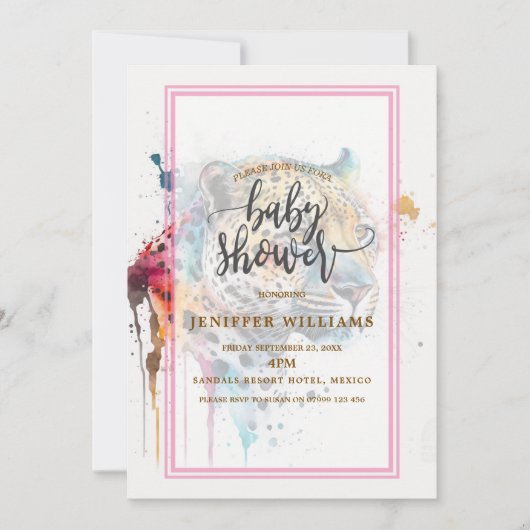 ジャガー水彩色 招待状 (正面)