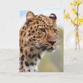 ジャガー猫グリーティングカード カード (黄色い花)
