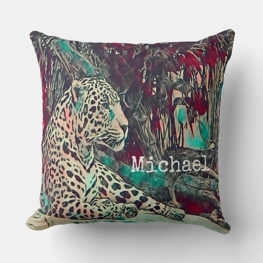 ジャガー素晴らしルパーソナライズされた クッション (正面)