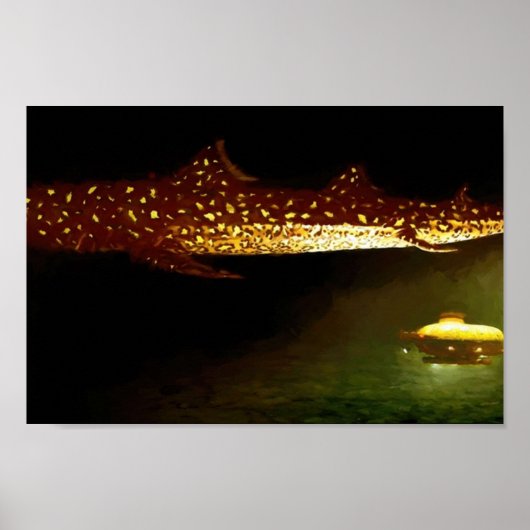 ジャガー絵画シャークが聖との生活水中競技に ポスター (正面)