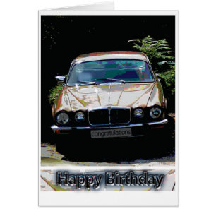 ジャガー車の誕生日カード