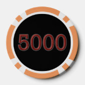 ジャガー・ディアブロ黒オレンジ5000ストライプのトランプのポーカーチップ ポーカーチップ (裏面)