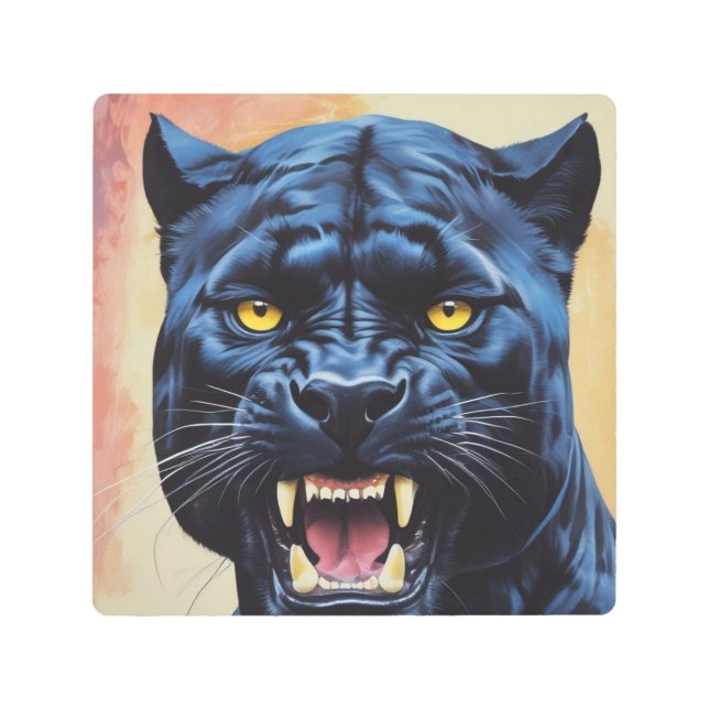 ジャガー – ブラックパンサー メタルプリント (正面)