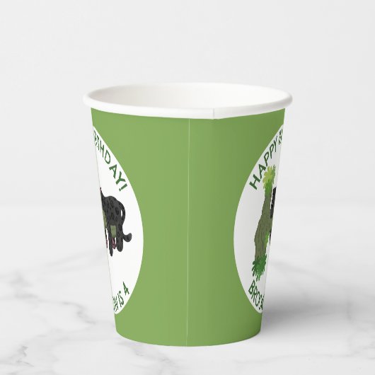 ジャガー・ブラック・パンサーパーソナライズされたマンガの誕生日 紙コップ (右)