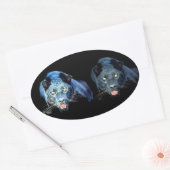 ジャガー – 黒パンサー楕円シール 楕円形シール (封筒)