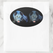 ジャガー – 黒パンサー楕円シール 楕円形シール (バッグ)