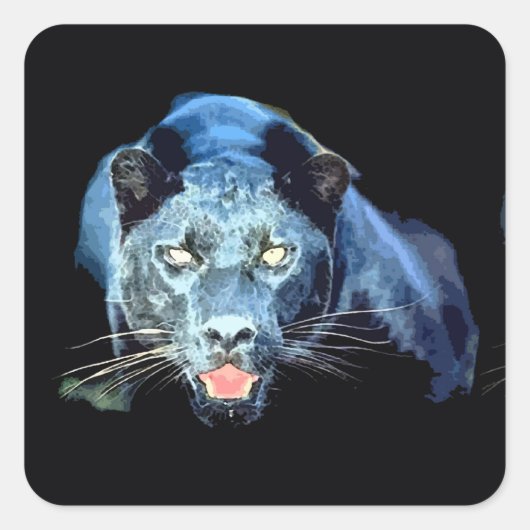 ジャガー – Black Panther Cat Squareスタンプ スクエアシール (正面)