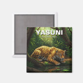 ジャガーinヤスニ国立公園エクアドル マグネット (正面/裏面)