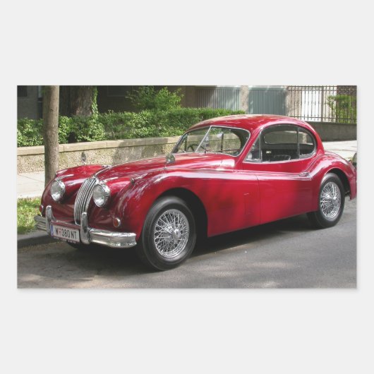 ジャガーXK 120 FHC 長方形シール (正面)