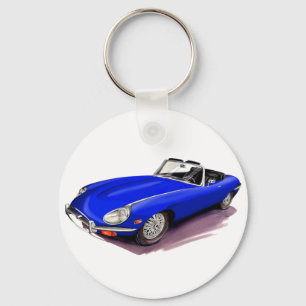 ジャガーXKEの青車 キーホルダー