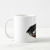ジャガーXKEの黒い車 コーヒーマグカップ (左)