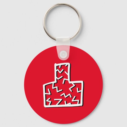 ジャギー凸 キーホルダー (正面)