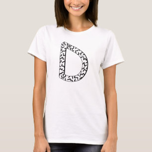 ジャギー文字D Tシャツ