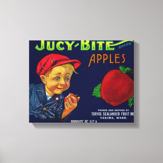 ジャクシバイトApple Crate LabelYakima, WA キャンバスプリント (正面)