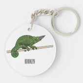 ジャクソンのカメレオン漫画イラストレーション キーホルダー (裏面)
